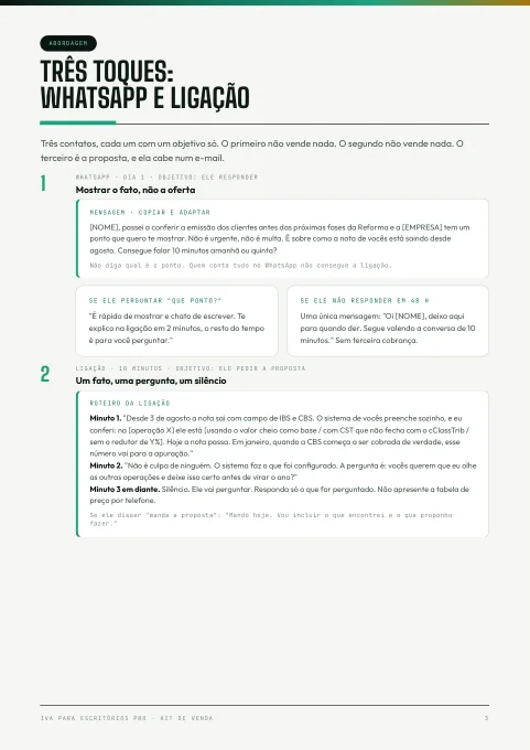Peça 1 · a abordagem em três toques
