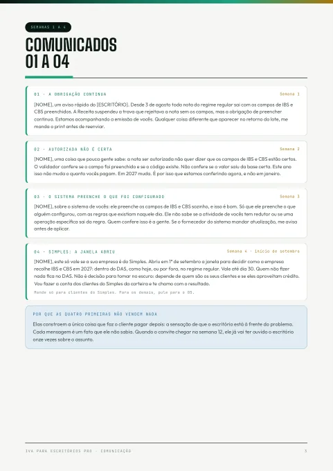 Peça 3 · comunicado da semana 1